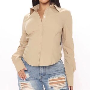 FN NWT! Text It Poplin Shirt